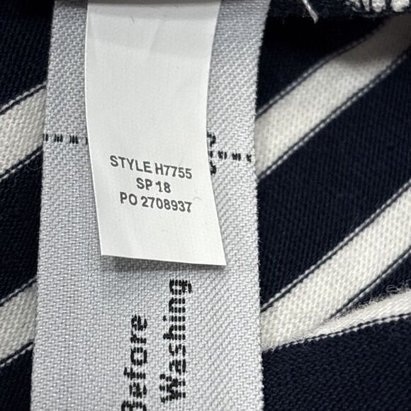J Crew Stripe Peplum Tank Top Navy White Cotton Nautical Large H7755 - Picture 8 of 11